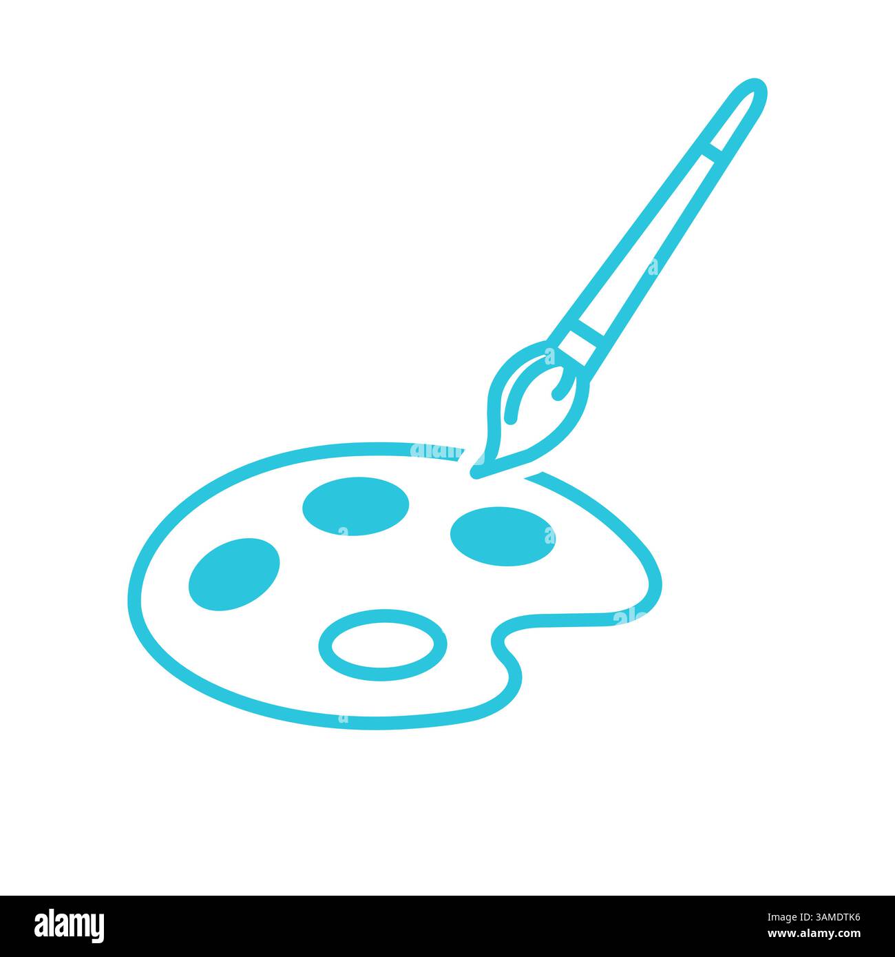 Icône de palette d'artiste isolé sur fond blanc. À partir du jeu d'icônes bleues Illustration de Vecteur