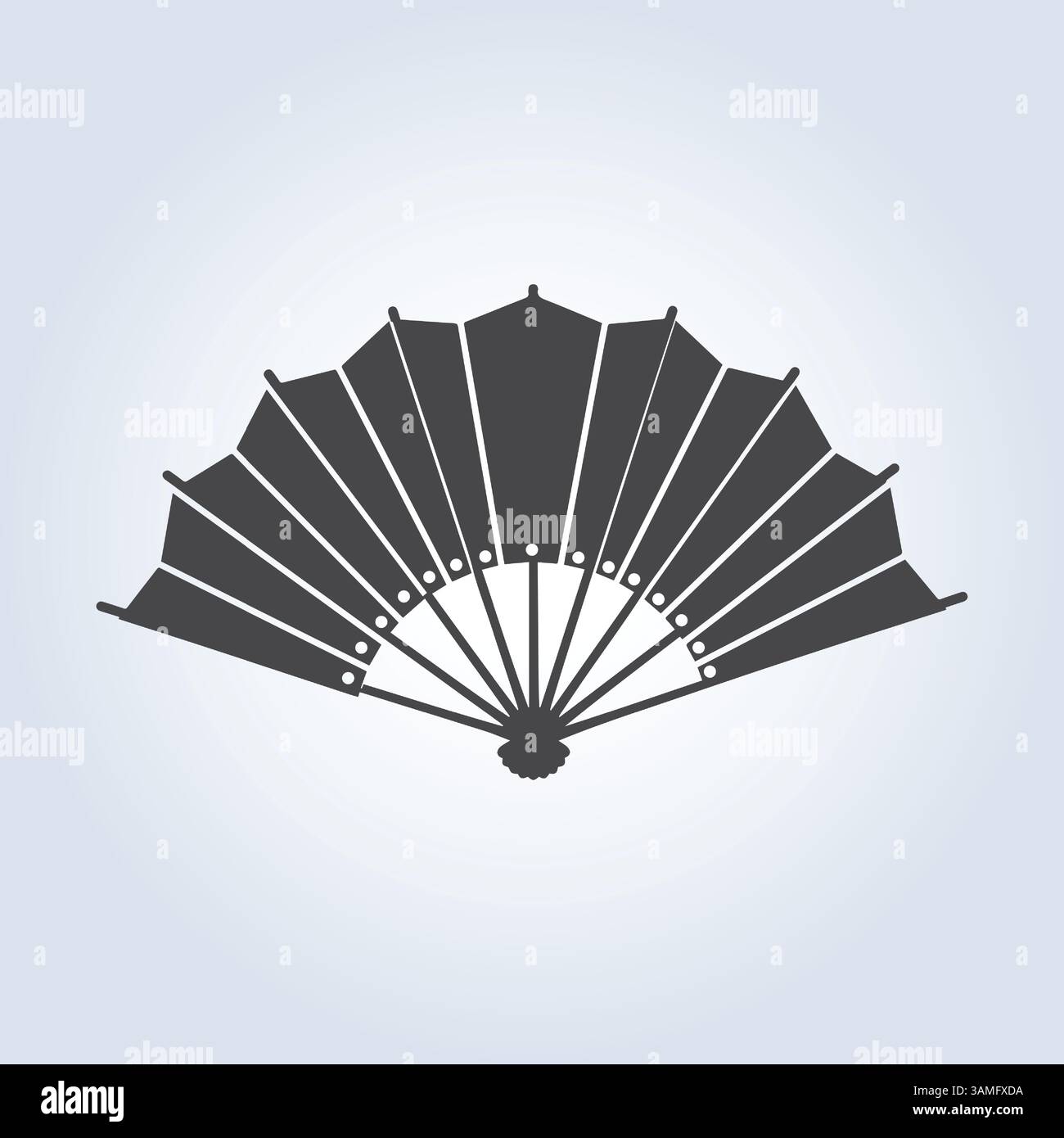 Ventilateur traditionnel chinois, signe d'illustration de ventilateur, icône de ventilateur de main, art vectoriel Illustration de Vecteur