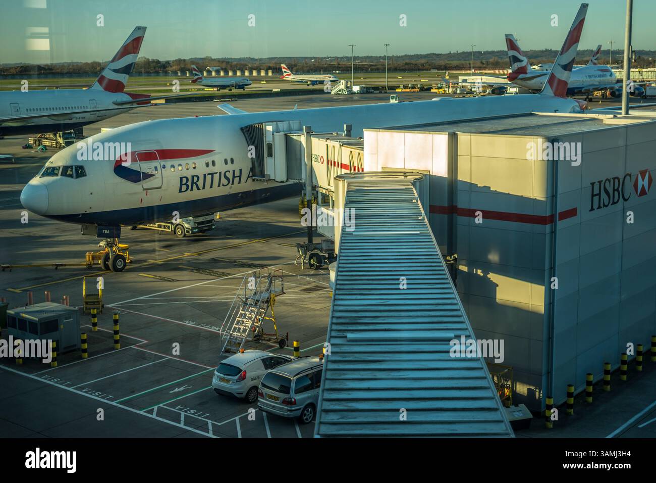 Heathrow, Londres - 28 janvier 2019 : avion British Airways à l'aéroport de Heathrow, Londres, Angleterre, Royaume-Uni Banque D'Images