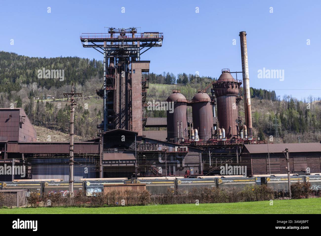 Haut fourneau, Voest Alpine Steelworks, Donawitz, Leoben, Styrie, Autriche, Europe Banque D'Images