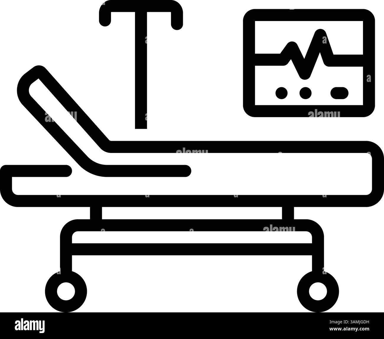 Icône pour lit de chirurgie, lit Illustration de Vecteur
