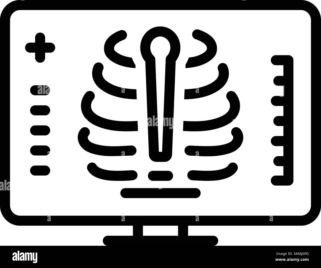 Icône pour rayons X, radiographies Illustration de Vecteur