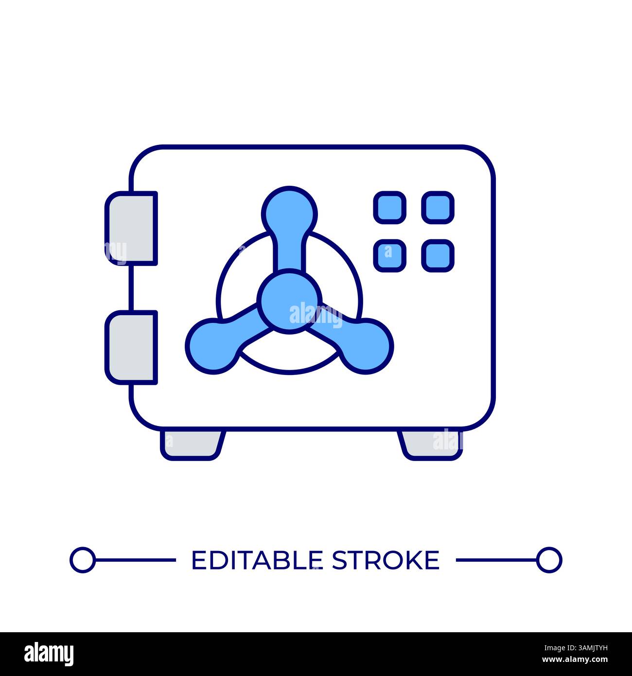 Icône de couleur de ligne sécurisée Illustration de Vecteur