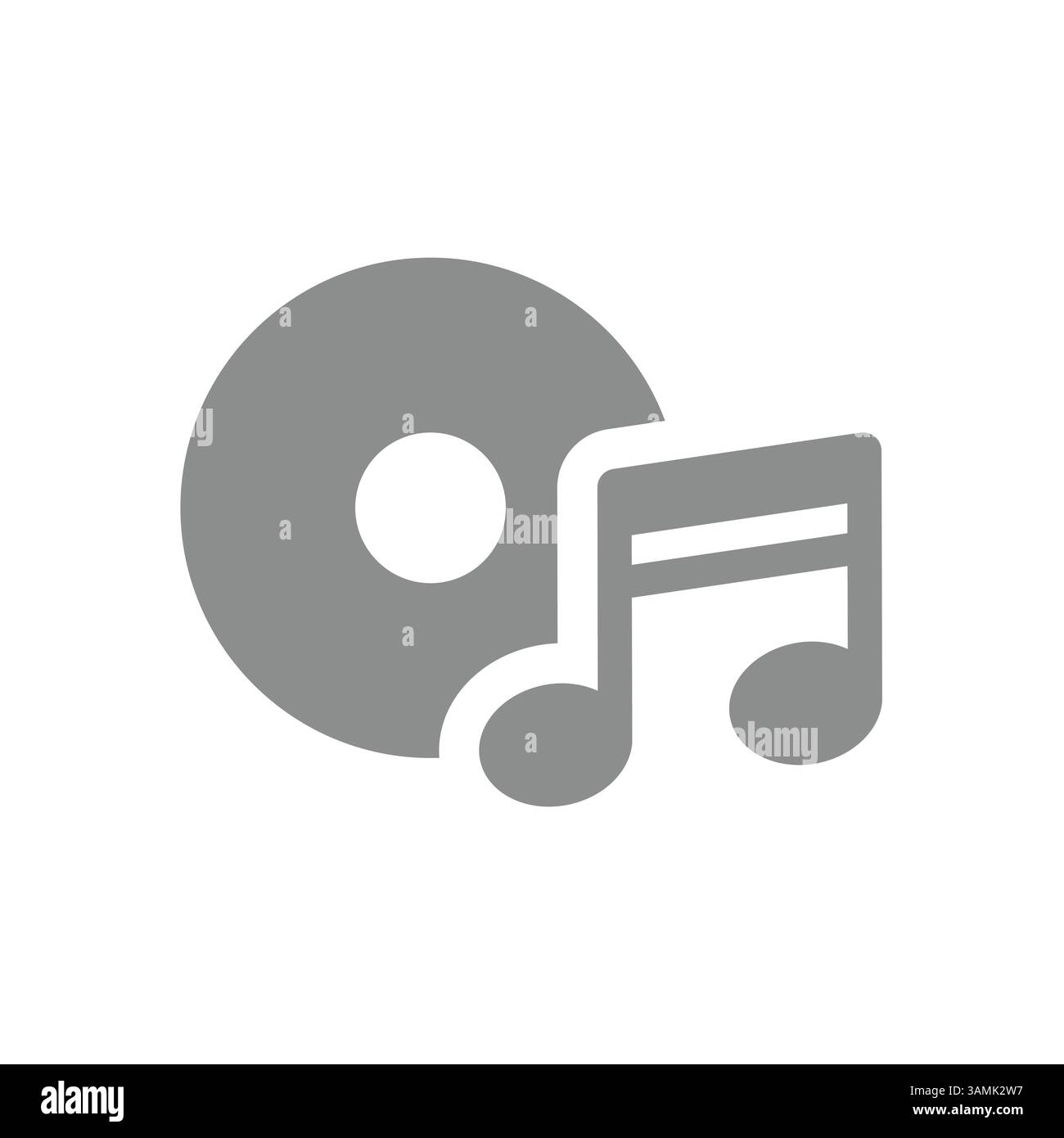 Icône de vecteur musical. Disque compact ou cd avec notes de musique. Illustration de Vecteur