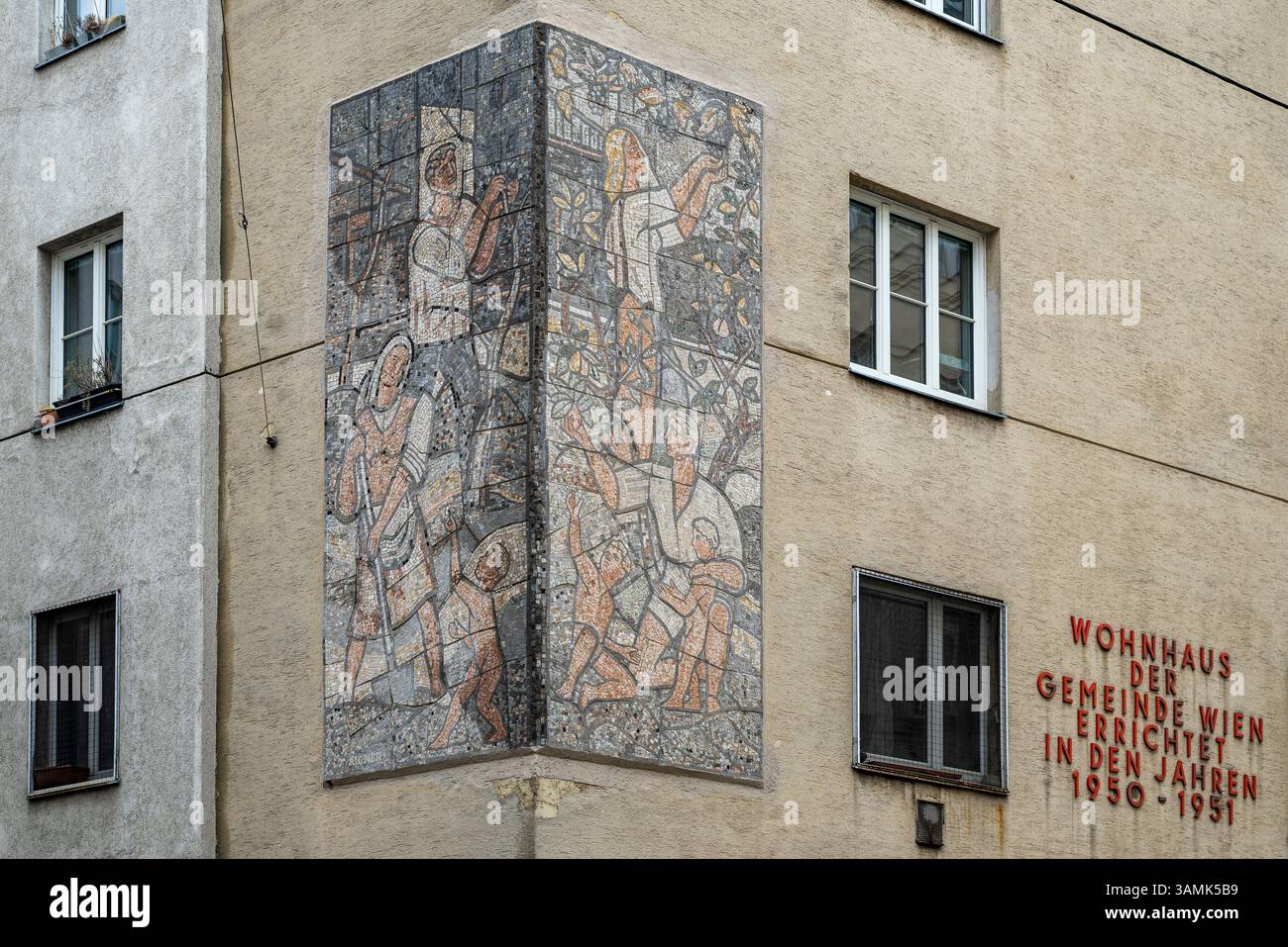 Gemeindebau immeuble résidentiel dans le quartier Landstrasse, Vienne, Autriche Banque D'Images