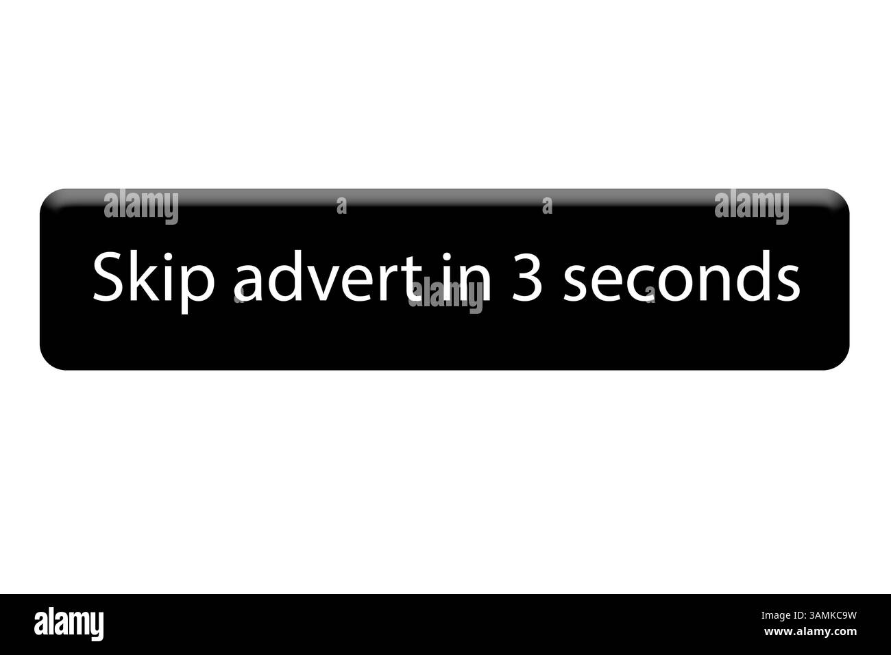 Composite numérique. Icône d'écran pour une utilisation sur Internet Skip Advert en trois secondes IT, publicité, annonce, Banque D'Images