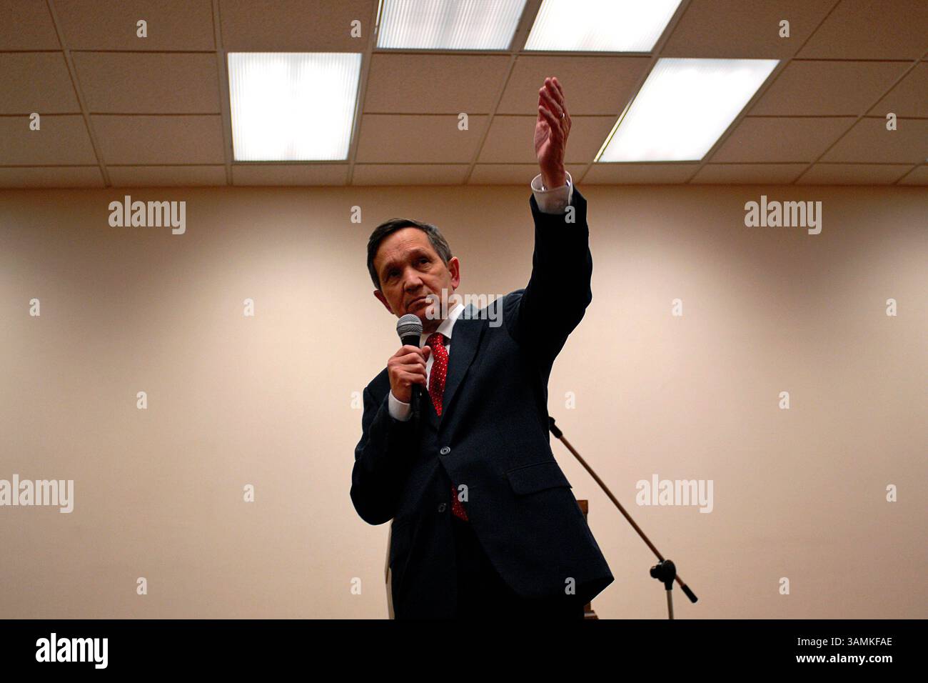 Dennis Kucinich fait campagne dans l'Iowa Banque D'Images