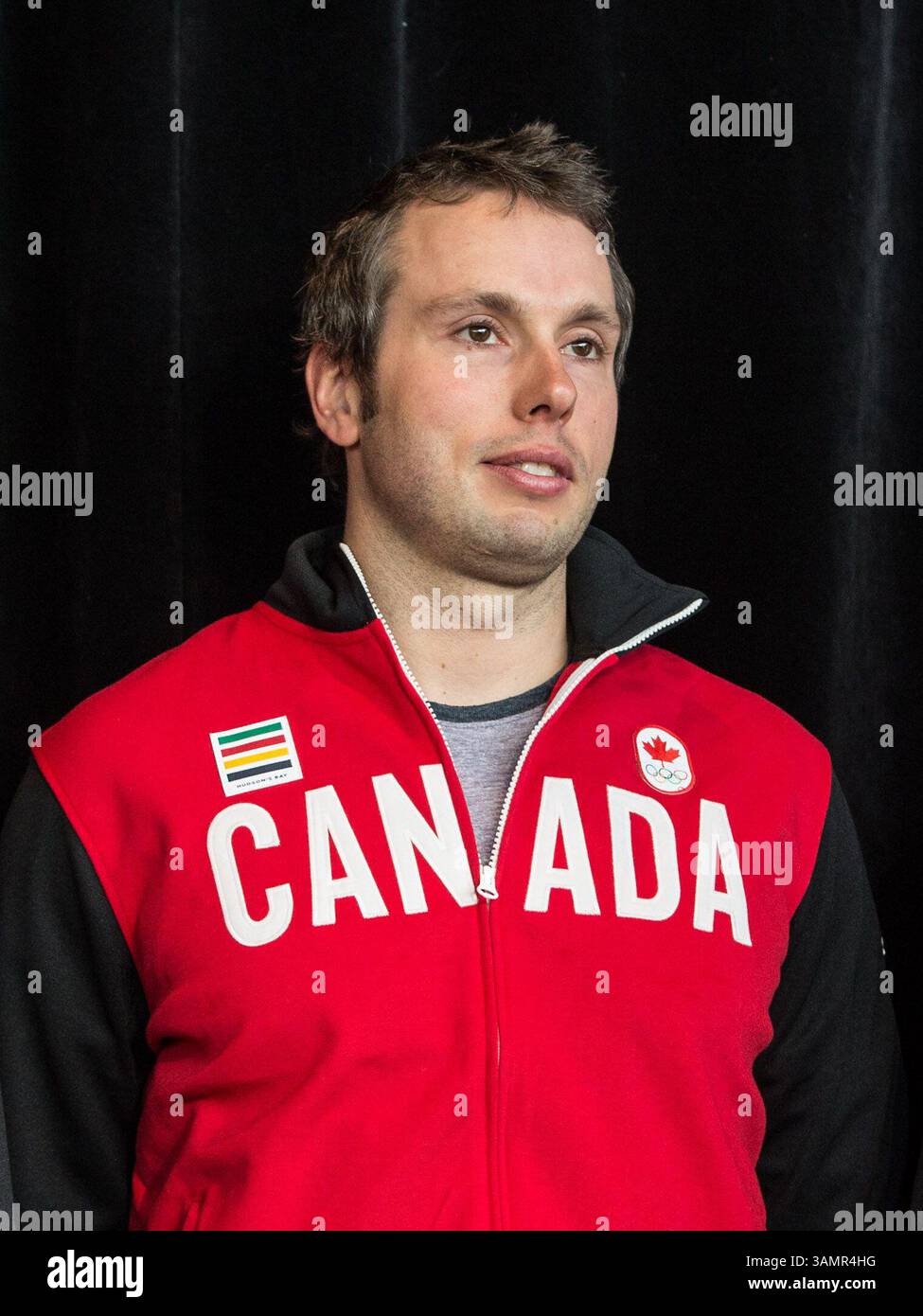 27 janvier 2014 - Vancouver, C.-B., Canada - David Duncan, membre de l'équipe olympique canadienne de ski cross de Sotchi 2014, pose pour une photo lors d'une conférence de presse à Vancouver, C.-B., le lundi 27 janvier 2014. Alpine Canada Alpin annonce officiellement six athlètes de l’équipe canadienne de ski cross qui participeront aux Jeux olympiques d’hiver de Sotchi 2014. Carmine Marinelli/Vancouver 24hours/QMI Agency (crédit image : © Carmine Marinelli/QMI Agency/ZUMAPRESS.com) Banque D'Images
