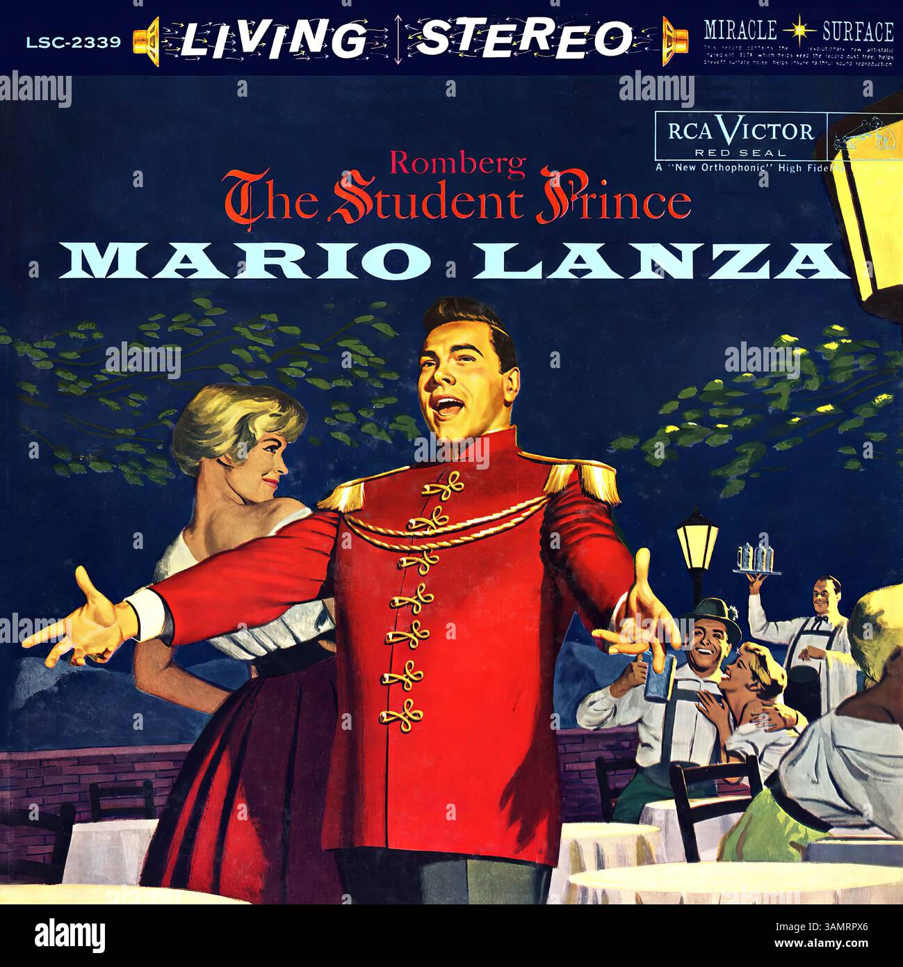 Mario Lanza - The Student Prince - couverture de disque vinyle vintage Banque D'Images