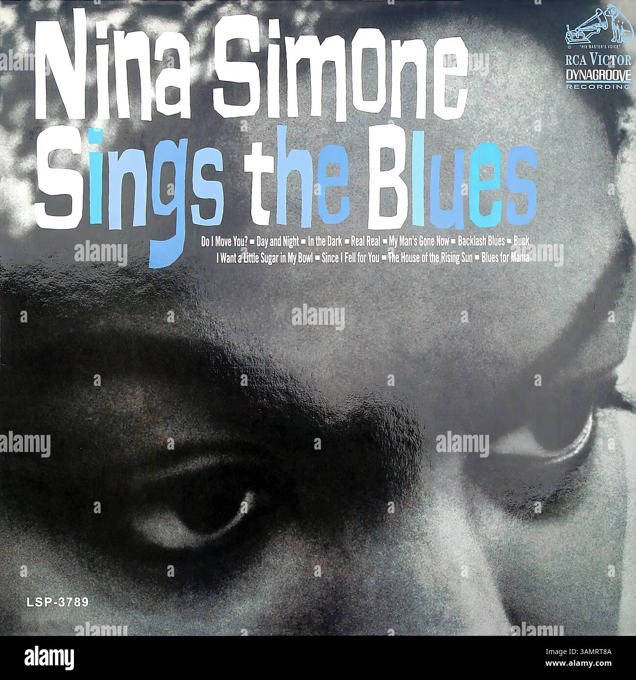 Nina Simone Sings the Blues - couverture de disque vinyle vintage Banque D'Images