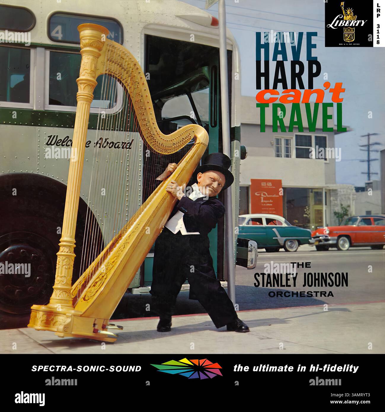 Stanley Johnson - Have Harp Can't Travel - couverture de disque vinyle Vintage Banque D'Images