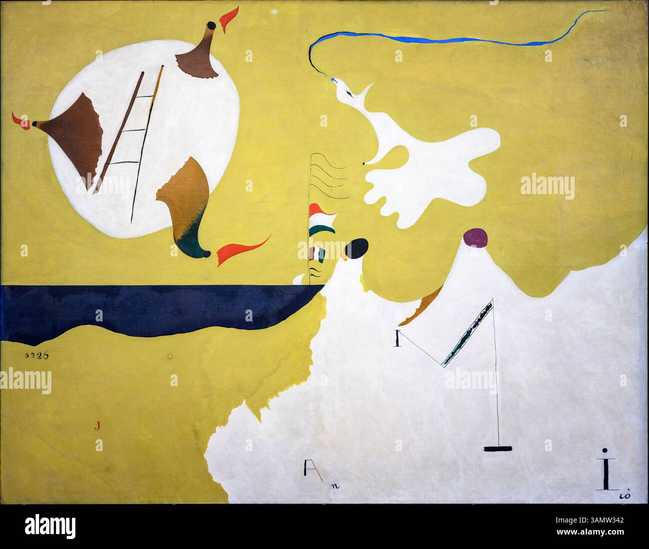 JOAN MIRO 1982-1983., la Sauterelle (la sauterelle) 1926, huile sur toile. Banque D'Images