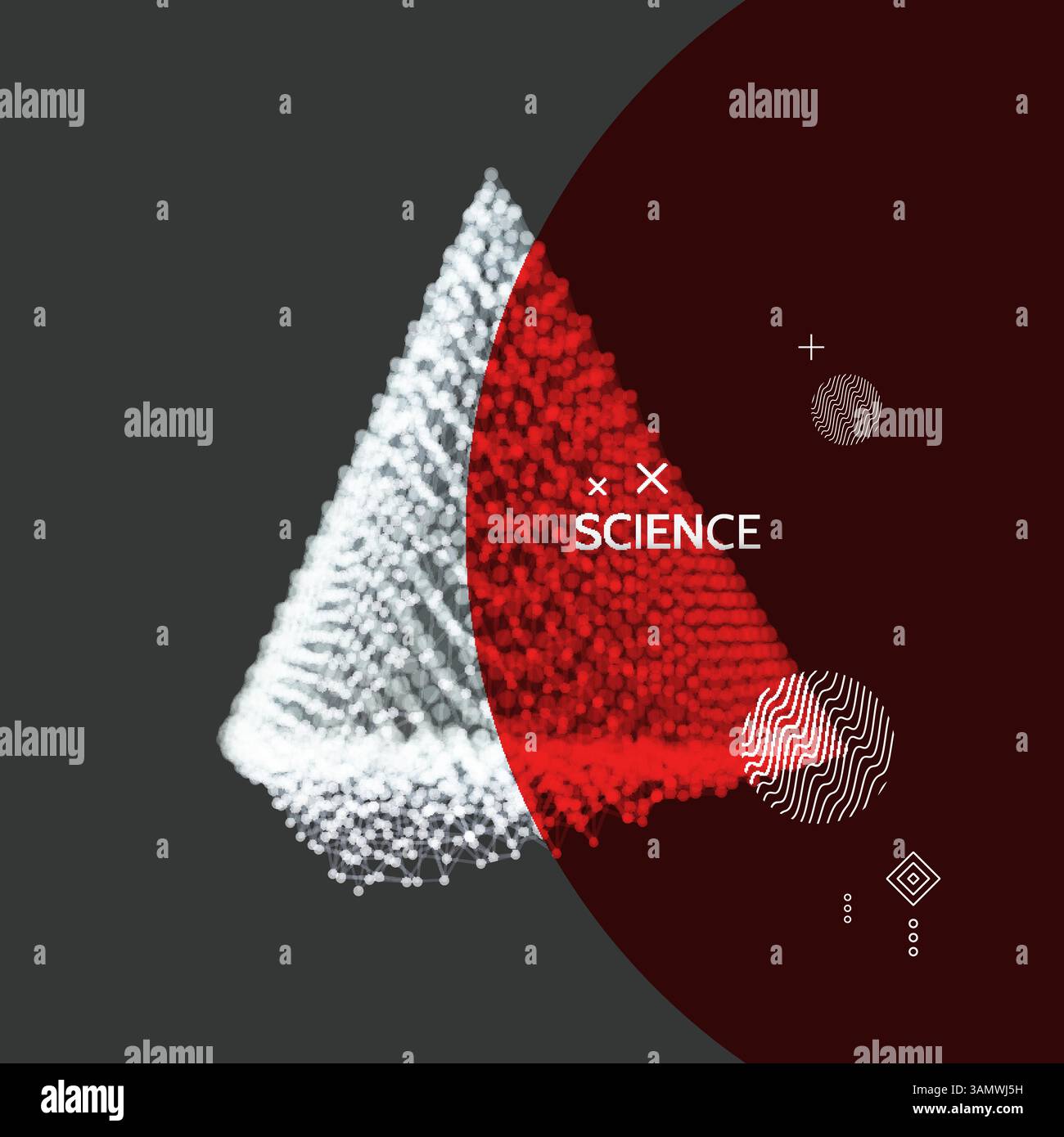 Pyramide. Tétraèdre régulier. Solides de Platon. Polyèdre convexe, régulière. L'élément géométrique pour la conception. Grille moléculaire. La technologie 3D, style. Illustration de Vecteur