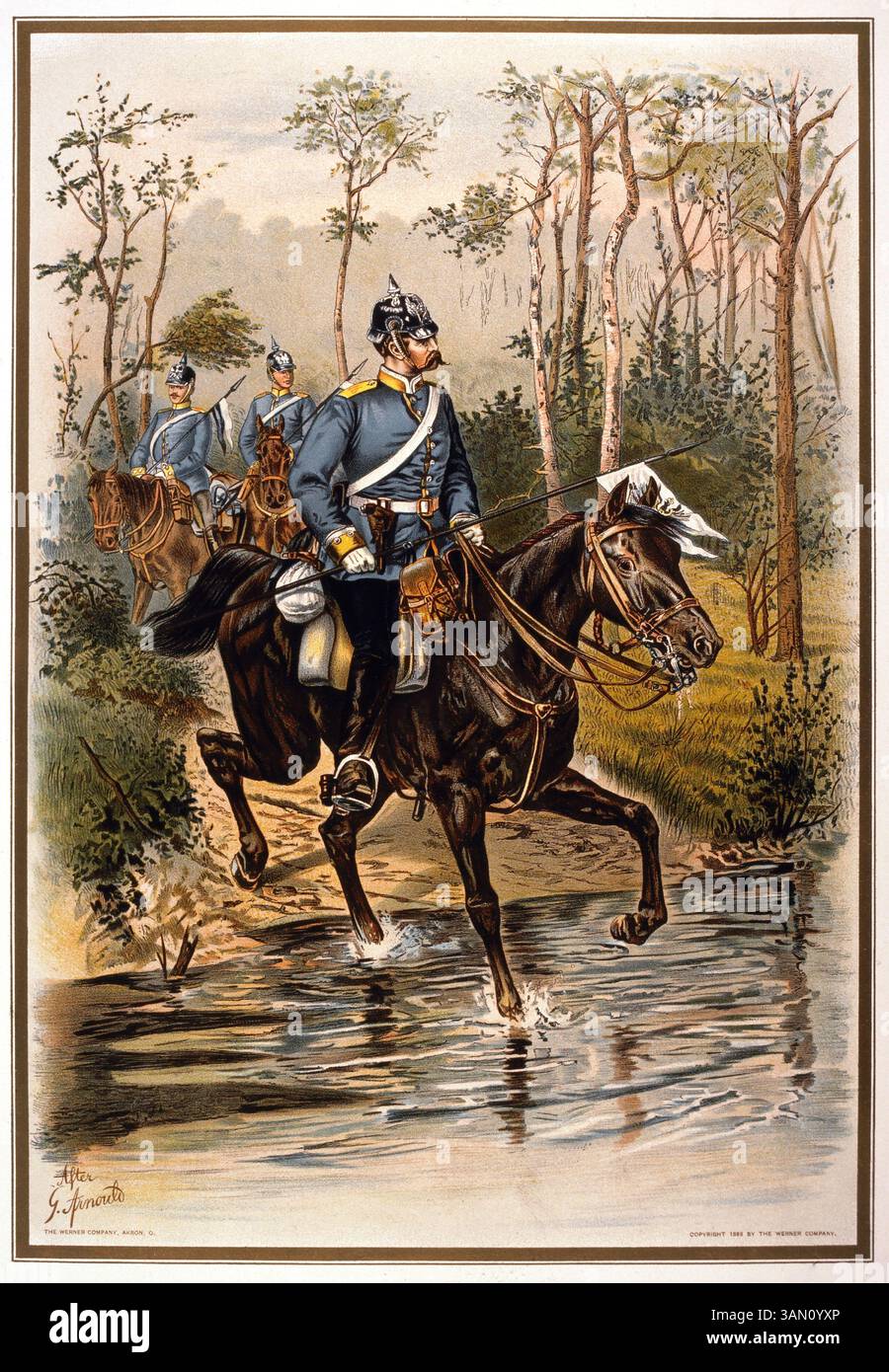1er juin 1900 - patrouille de cavalerie, 16e régiment de dragons, 2e Hanovrien, chromolithographie, 1899 (crédit image : © Glasshouse/ZUMAPRESS.com) Banque D'Images