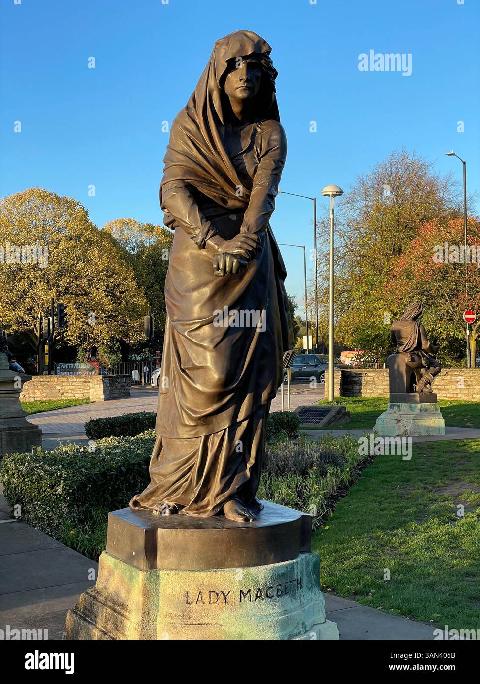 Lady Macbeth, le mémorial Gower, Bancroft Gardens, Stratford-upon-Avon, Warwickshire, Banque D'Images
