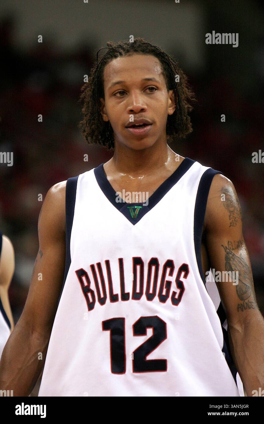 Le garde junior de Fresno State Eddie Miller dans le match avec le Nevada au Save Mart Center à Fresno, CA 8 février 2007. Le Nevada a gagné 81 à 68.(image crédit : © Phil Hawkins/Cal Sport Media) Banque D'Images