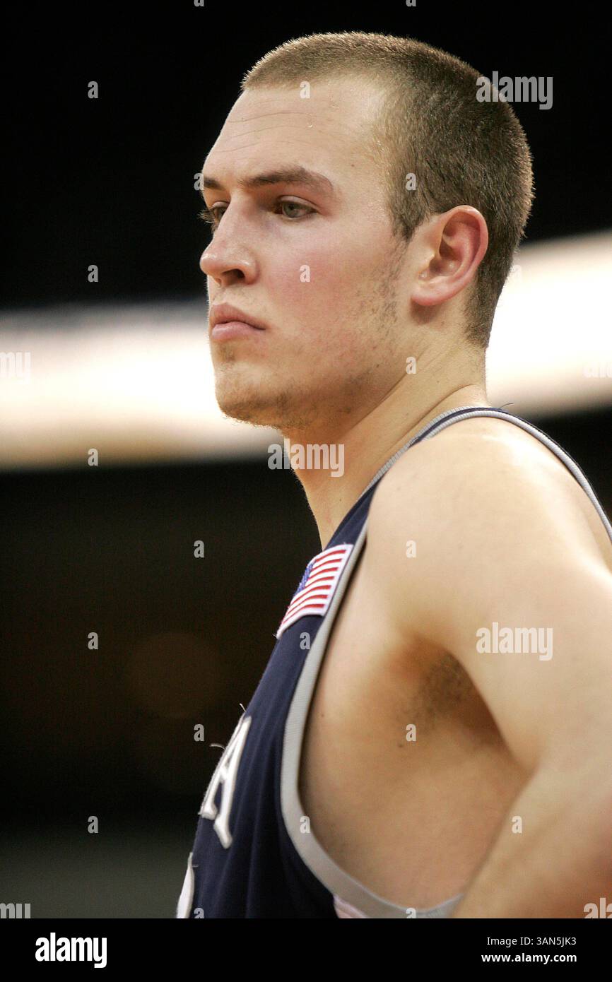 L'attaquant senior du Nevada Nick Fazekas dans le match avec Fresno State au Save Mart Center à Fresno, CA 8 février 2007. Le Nevada a gagné 81 à 68.(image crédit : © Phil Hawkins/Cal Sport Media) Banque D'Images