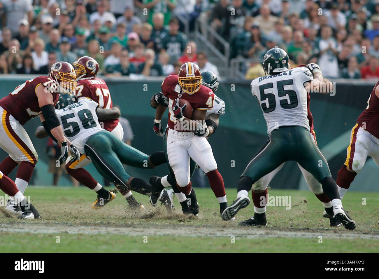 5 octobre 2008 - Philadelphie, Pennsylvanie..Washington Redskins en cours d'exécution Ladell Betts en action contre les Eagles de Philadelphie. Les Redskins de Washington ont battu les Eagles de Philadelphie 23-17 au Lincoln Financial Field à Philadelphie, PA...photo Â© Eric Espada/CSM (crédit image : © Cal Sport Media/ZUMA Press) Banque D'Images