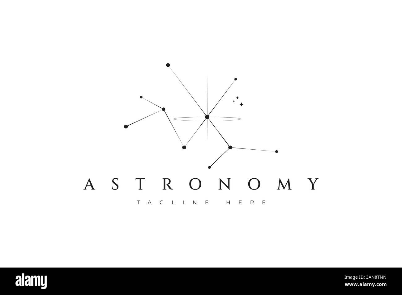 Astrologie astronomie symbole de signe astrologique logo abstrait Science ésotérique badge de mode cosmique identité de marque Illustration de Vecteur