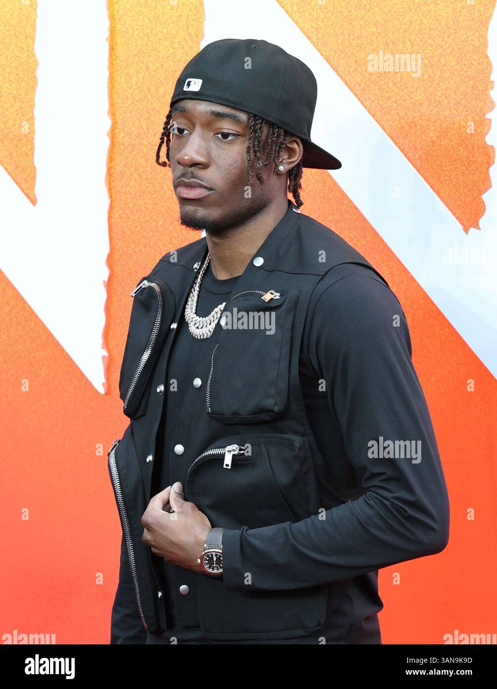 LONDRES, ANGLETERRE - 14 AVRIL 2025 : Noni Madueke assiste à Sinners European Premiere, Londres, Angleterre. . (Photo de 李世惠/Voir Li/Picture Capital) crédit : Voir Li/Picture Capital/Alamy Live News Banque D'Images