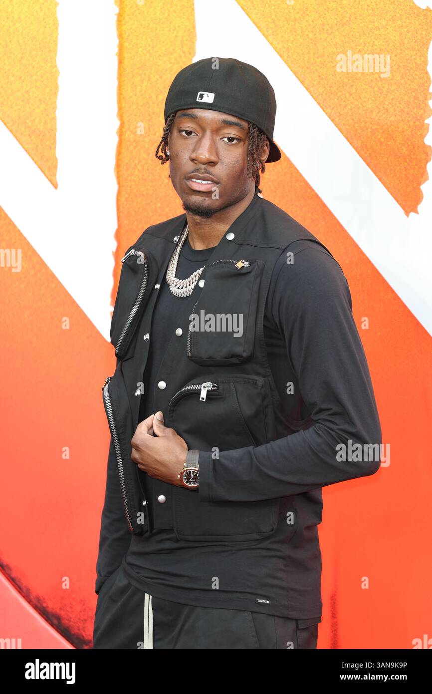 LONDRES, ANGLETERRE - 14 AVRIL 2025 : Noni Madueke assiste à Sinners European Premiere, Londres, Angleterre. . (Photo de 李世惠/Voir Li/Picture Capital) crédit : Voir Li/Picture Capital/Alamy Live News Banque D'Images