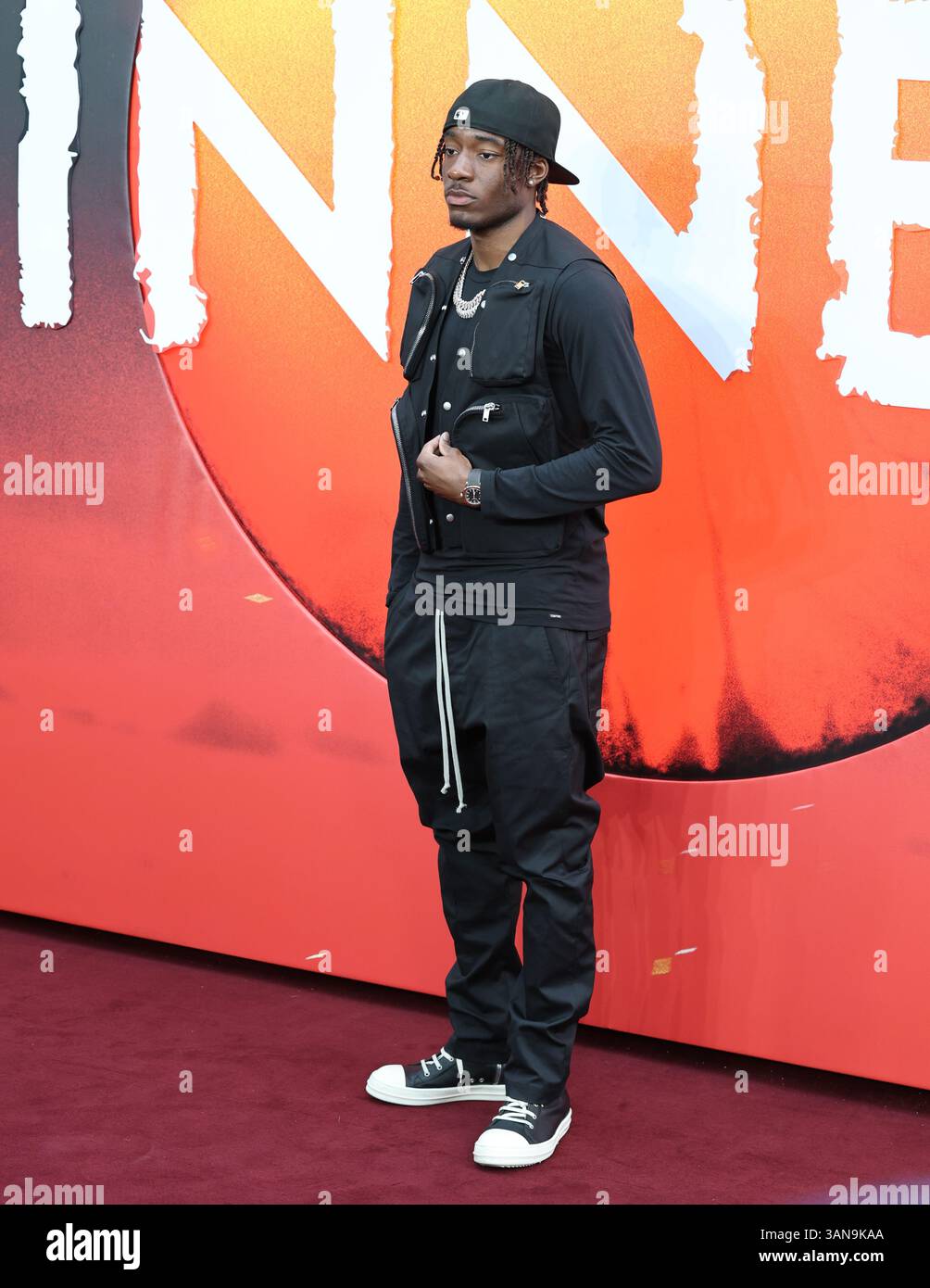 LONDRES, ANGLETERRE - 14 AVRIL 2025 : Noni Madueke assiste à Sinners European Premiere, Londres, Angleterre. . (Photo de 李世惠/Voir Li/Picture Capital) crédit : Voir Li/Picture Capital/Alamy Live News Banque D'Images