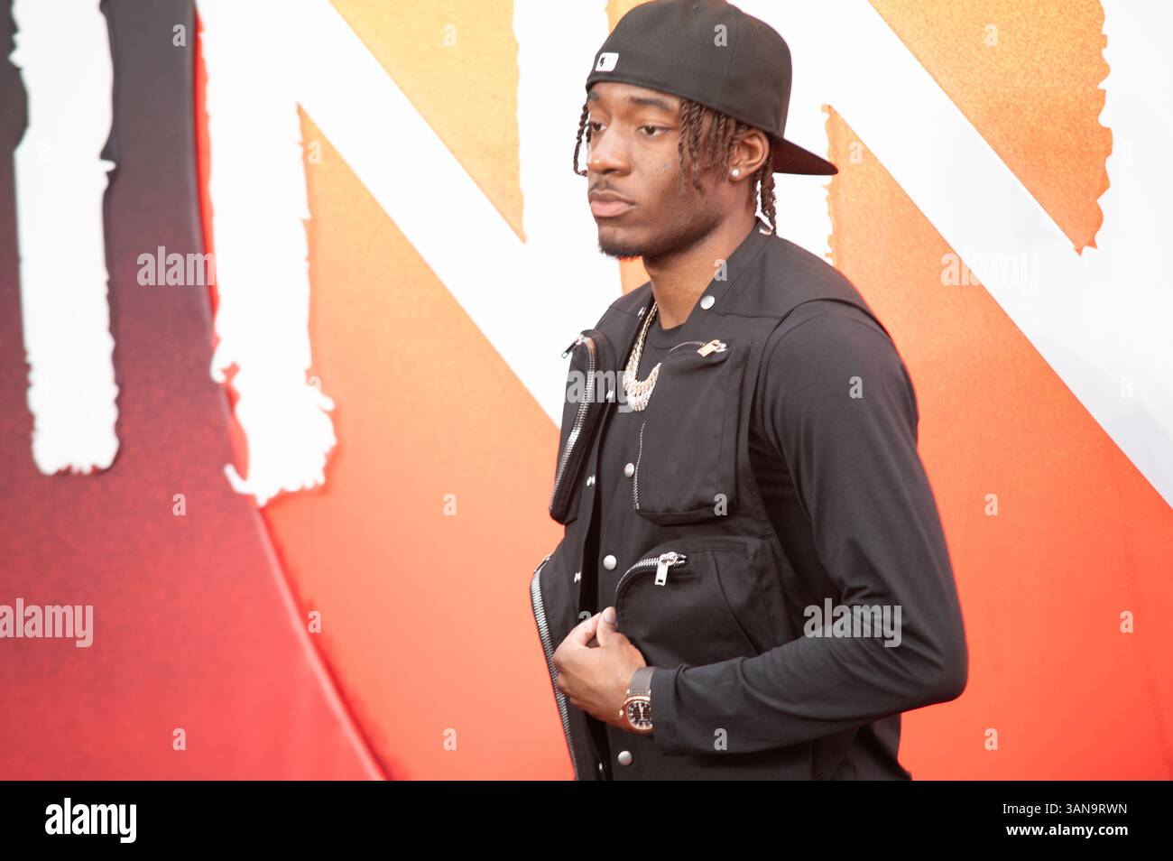 Londres, Royaume-Uni. 14 avril 2025. Noni Madueke sur le tapis rouge lors de la première européenne de « The Sinners ». Cristina Massei/Alamy Live News Banque D'Images