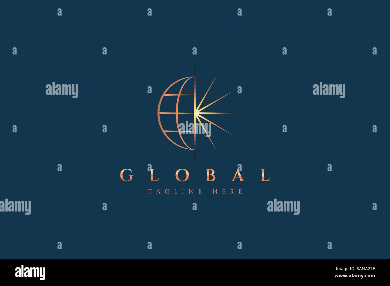 Logo global innovant Business carte du monde linéaire connexion Internet Web Illustration de Vecteur
