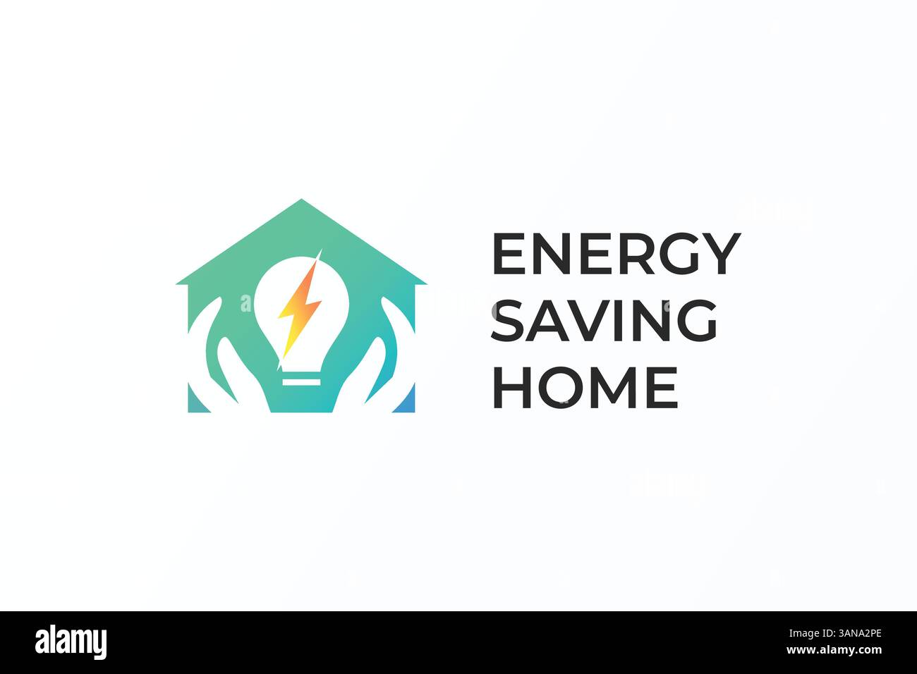 Concept de logo de maison à économie d'énergie. Contrôle de la consommation électrique et énergétique pour la vie quotidienne Illustration de Vecteur