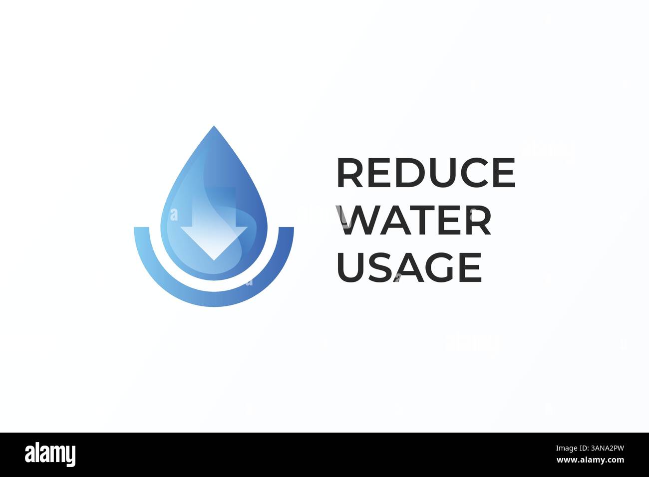 Réduisez l'utilisation de l'eau concept de logo pour la vie environnement humain nature durable Illustration de Vecteur