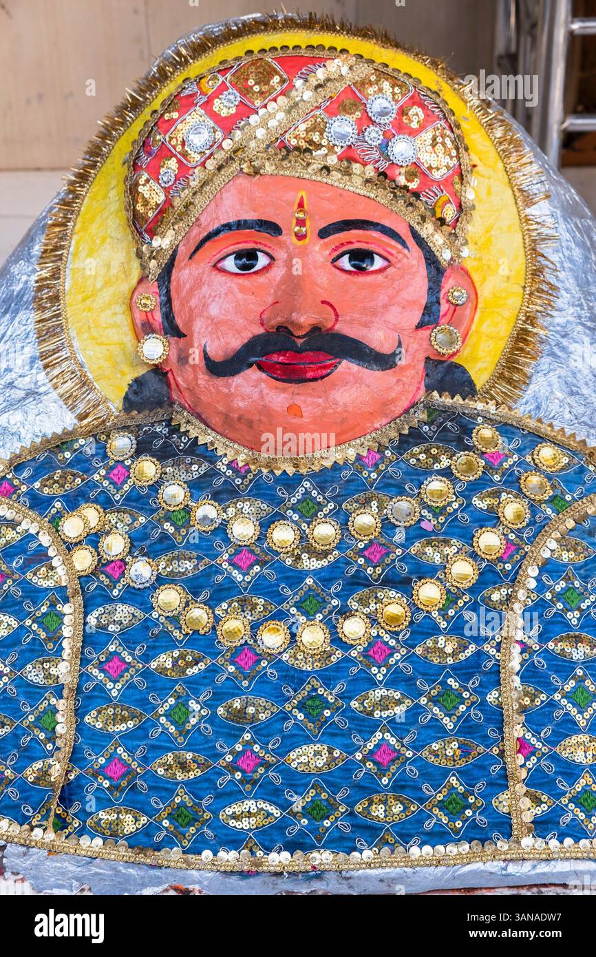 Divinité locale Ganga Bharu Dieu de la rivière Udaipur Rajasthan Inde Banque D'Images