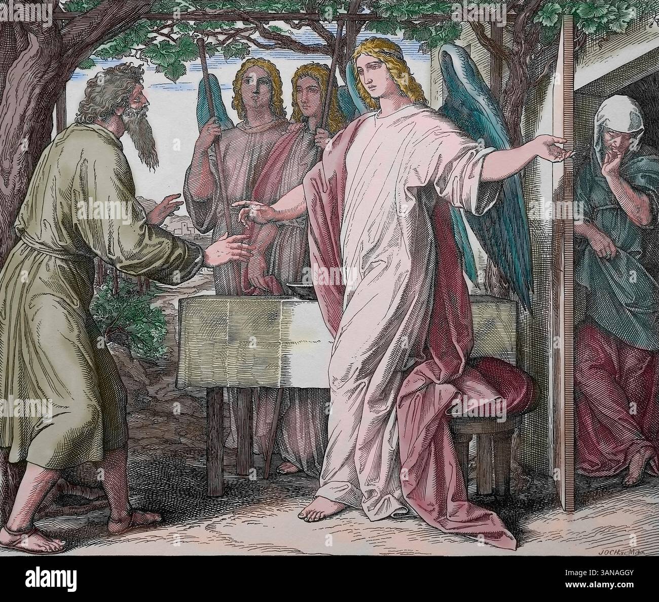 Ancien Testament. Abraham reçoit la promesse de Dieu d'un fils. Genèse. Illustration par J. Schnorr von Carolsfeld. 'The Picture Bible', 1852-60. Banque D'Images