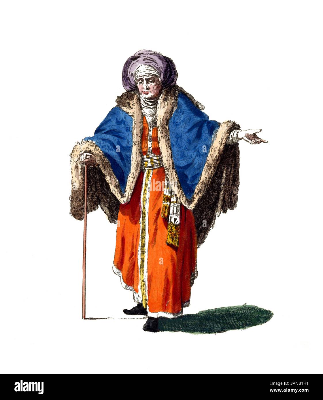Vêtements historiques, histoire de la mode, vêtements d'une sage-femme russe en 1764, Russie, reproduction restaurée numériquement d'un original du 18ème/19ème siècle, date exacte inconnue Banque D'Images
