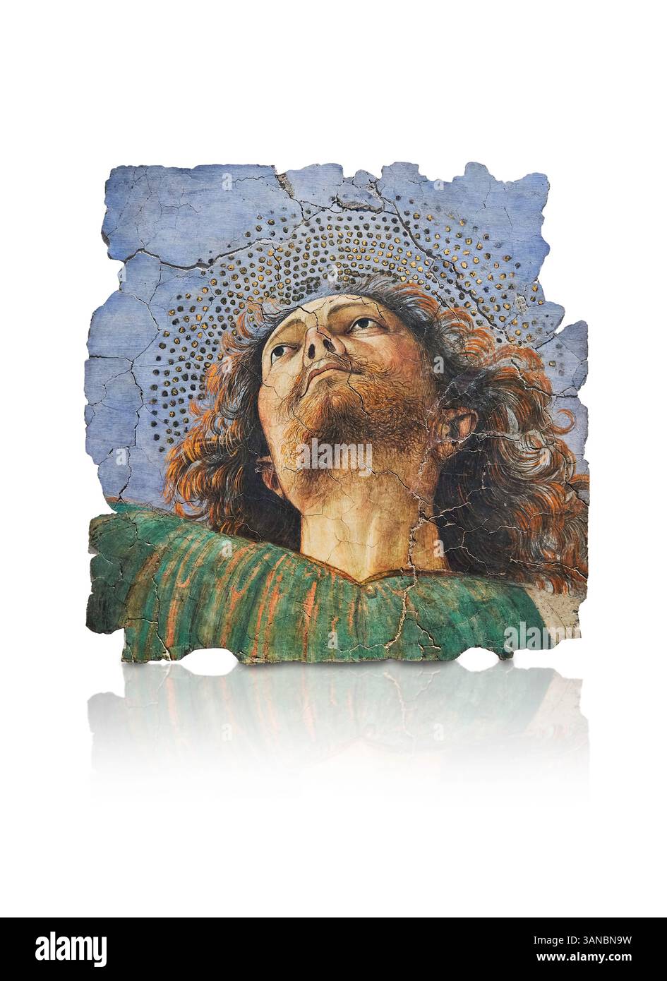 Fragment d'une fresque de plafond d'abside Renaissance représentant un apôtre vu d'en bas. Retiré de la basilique Santi Apostoli ( aussi Santi Dodici Apo Banque D'Images