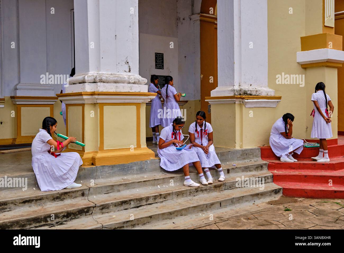 Sri Lanka, Province du Nord, Jaffna, école catholique à l’Église James la Grande, classe de musique Banque D'Images