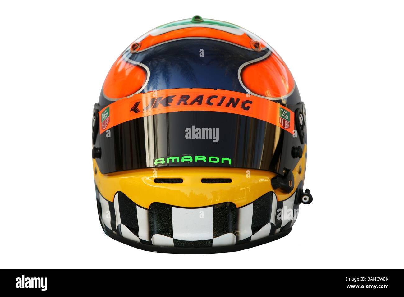 10 mars 2010 - Sakhir, Bahreïn - le casque de Karun Chandhok (IND) Hispania Racing F1 Team (HRT)..Championnat du monde de formule 1, Rd 1, Grand Prix de Bahreïn, préparatifs, circuit international de Bahreïn. (Crédit : © Sutton Motorsports/ZUMApress.com) Banque D'Images