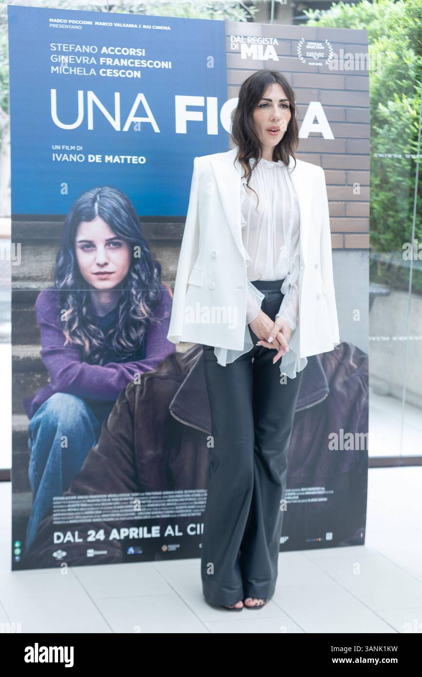 Rome, Italie. 14 avril 2025. Thony assiste à la photoconférence du film Una Figlia à l'hôtel le Meridien Visconti à Rome (photo de Matteo Nardone/Pacific Press) crédit : Pacific Press Media production Corp./Alamy Live News Banque D'Images