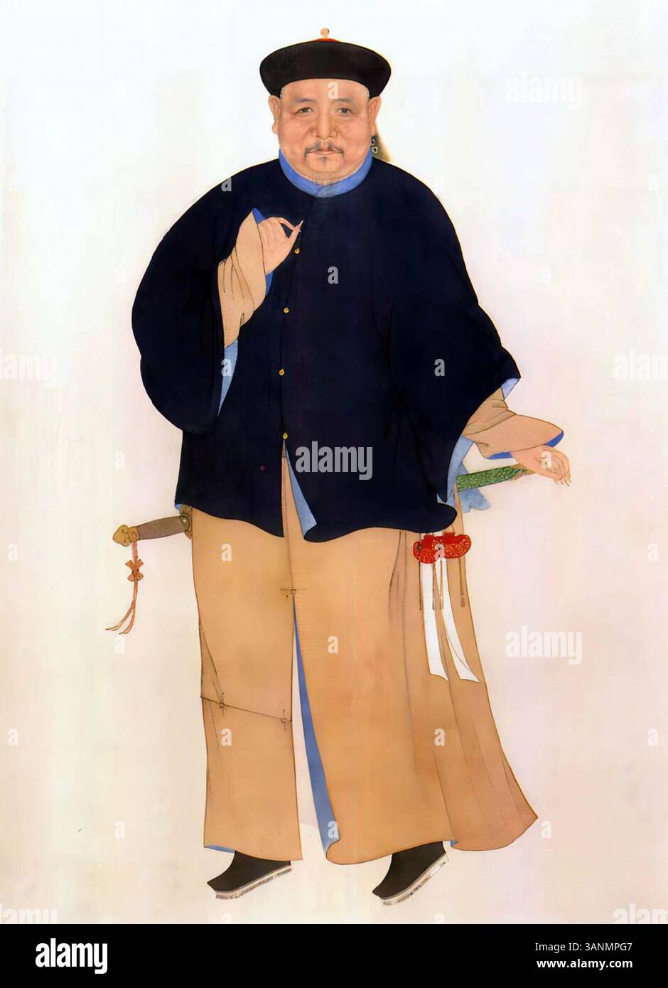 Portrait de Ye Yanlan, figure historique influente, peut-être du XVIIIe siècle. Les détails exacts de sa vie et de ses contributions sont moins connus, avec des dates allant de 1686 à 1754. Banque D'Images