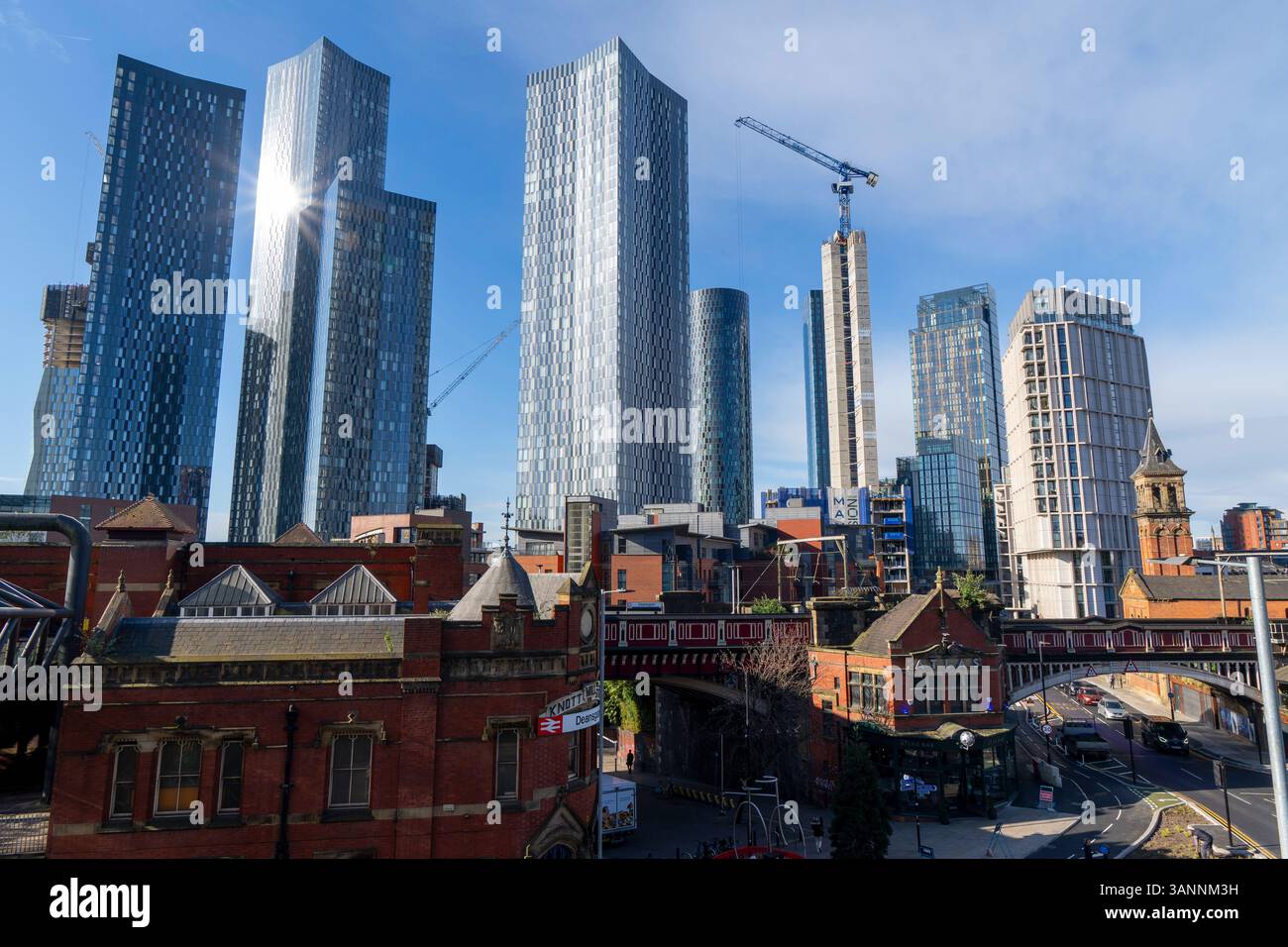 Image des gratte-ciel de Deansgate Square à Manchester au Royaume-Uni Banque D'Images