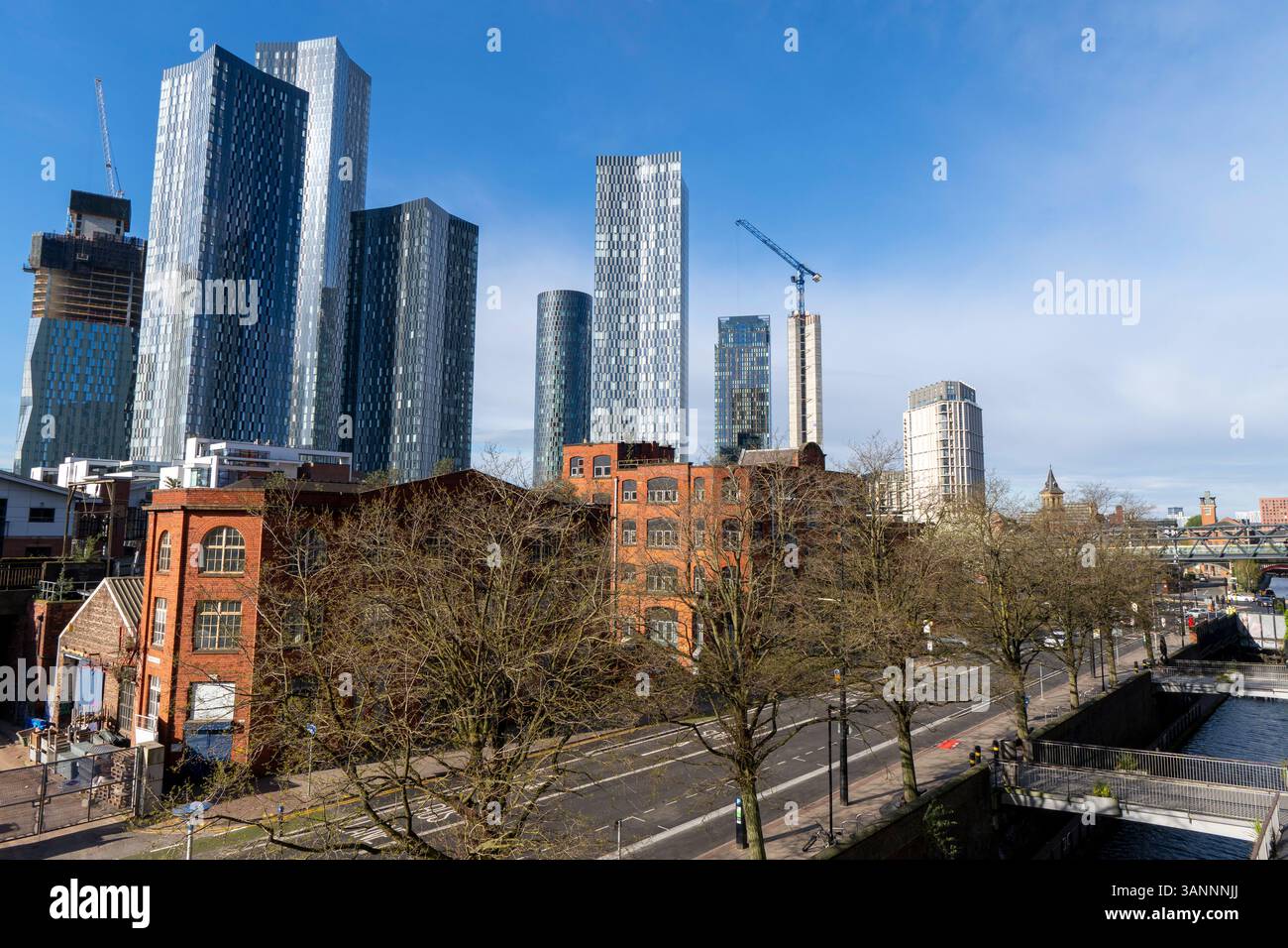 Image des gratte-ciel de Deansgate Square à Manchester au Royaume-Uni Banque D'Images