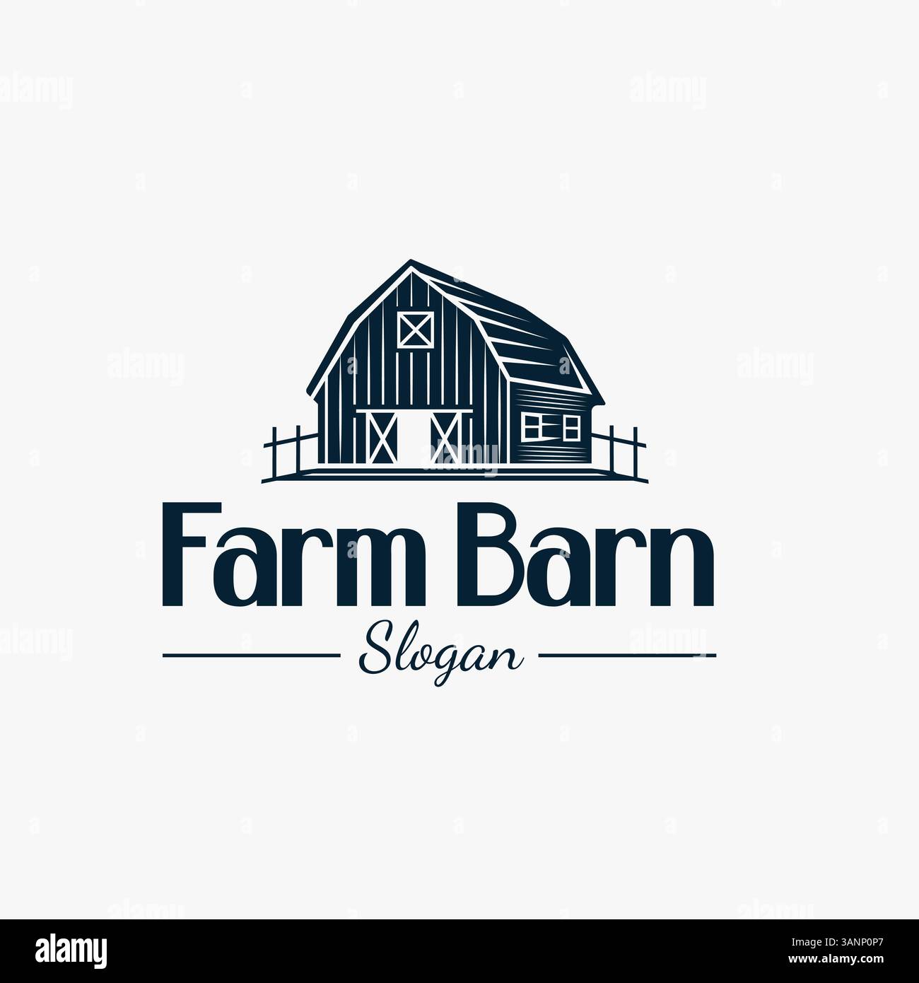 Cabane en rondins rustique classique avec style rétro Vintage pour logo de ferme Illustration de Vecteur