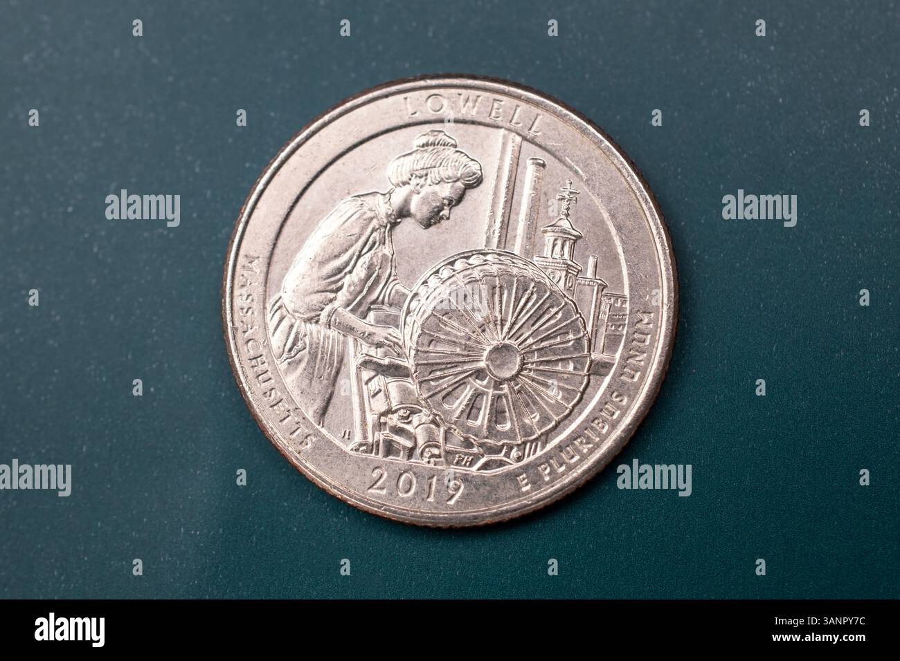 old us quart de pièce fermer détail monnaie métallique américaine Banque D'Images