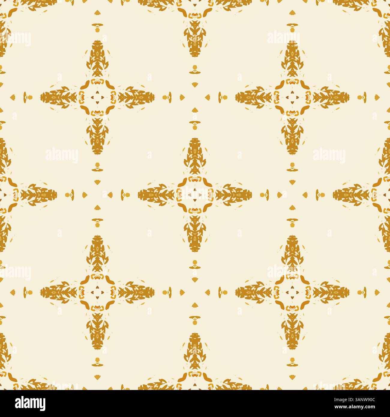 Motif géométrique abstrait sans couture avec des ornements fond beige et brun pour les bannières en tissu décoration intérieure emballage de conception de surface Banque D'Images