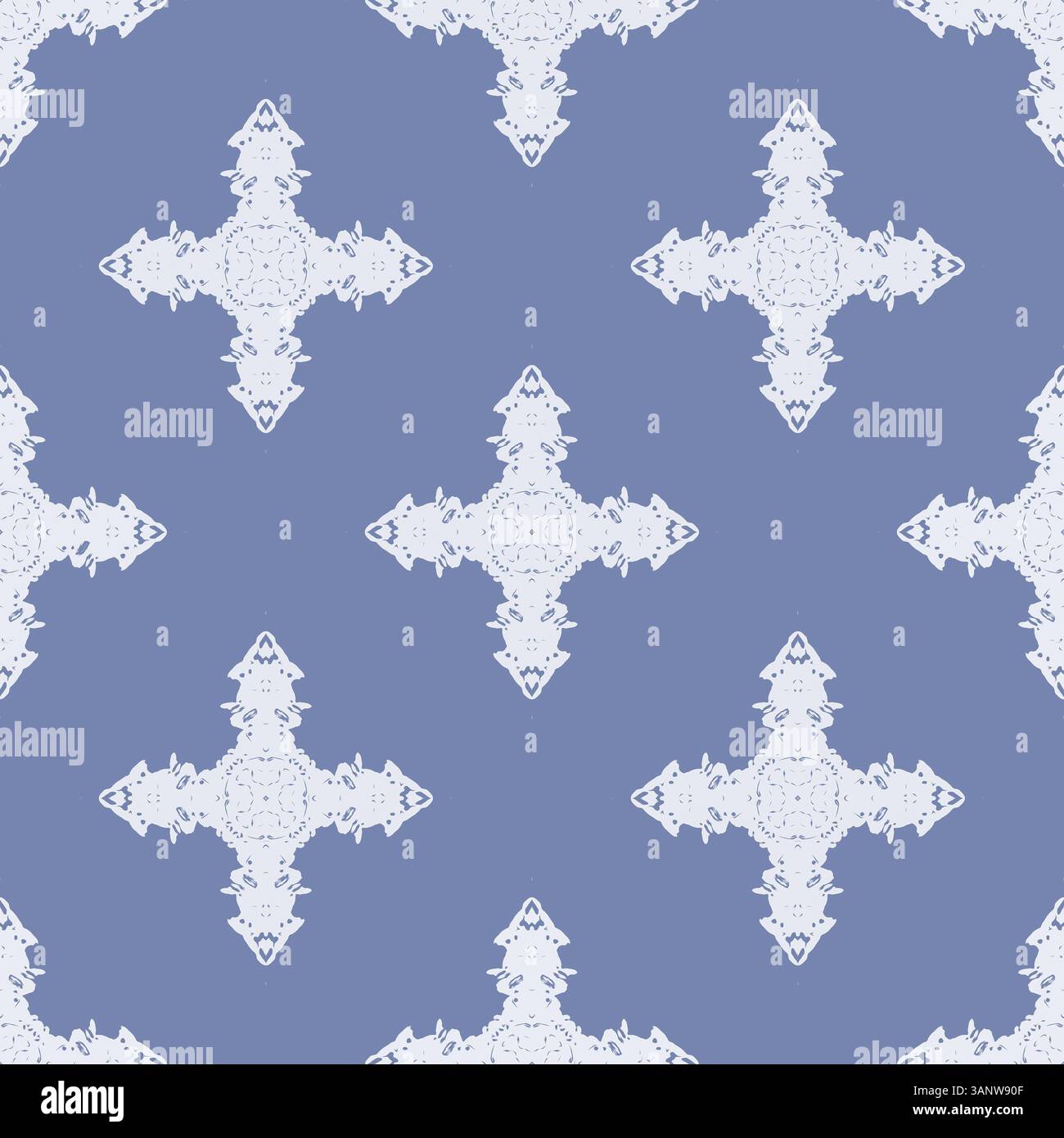 Motif géométrique abstrait sans couture avec fond bleu d'ornements pour l'emballage de conception de surface de décoration de bannières de tissu Banque D'Images
