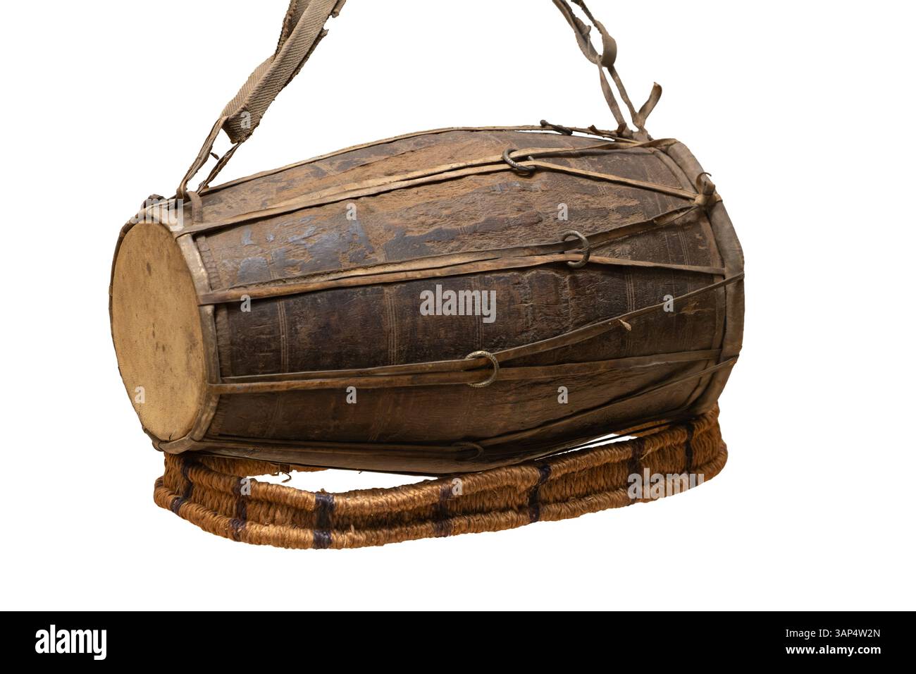 Une Bada Dhola (Big drum) de Kotasahi Balasore. Instruments de musique traditionnels Odia. Banque D'Images