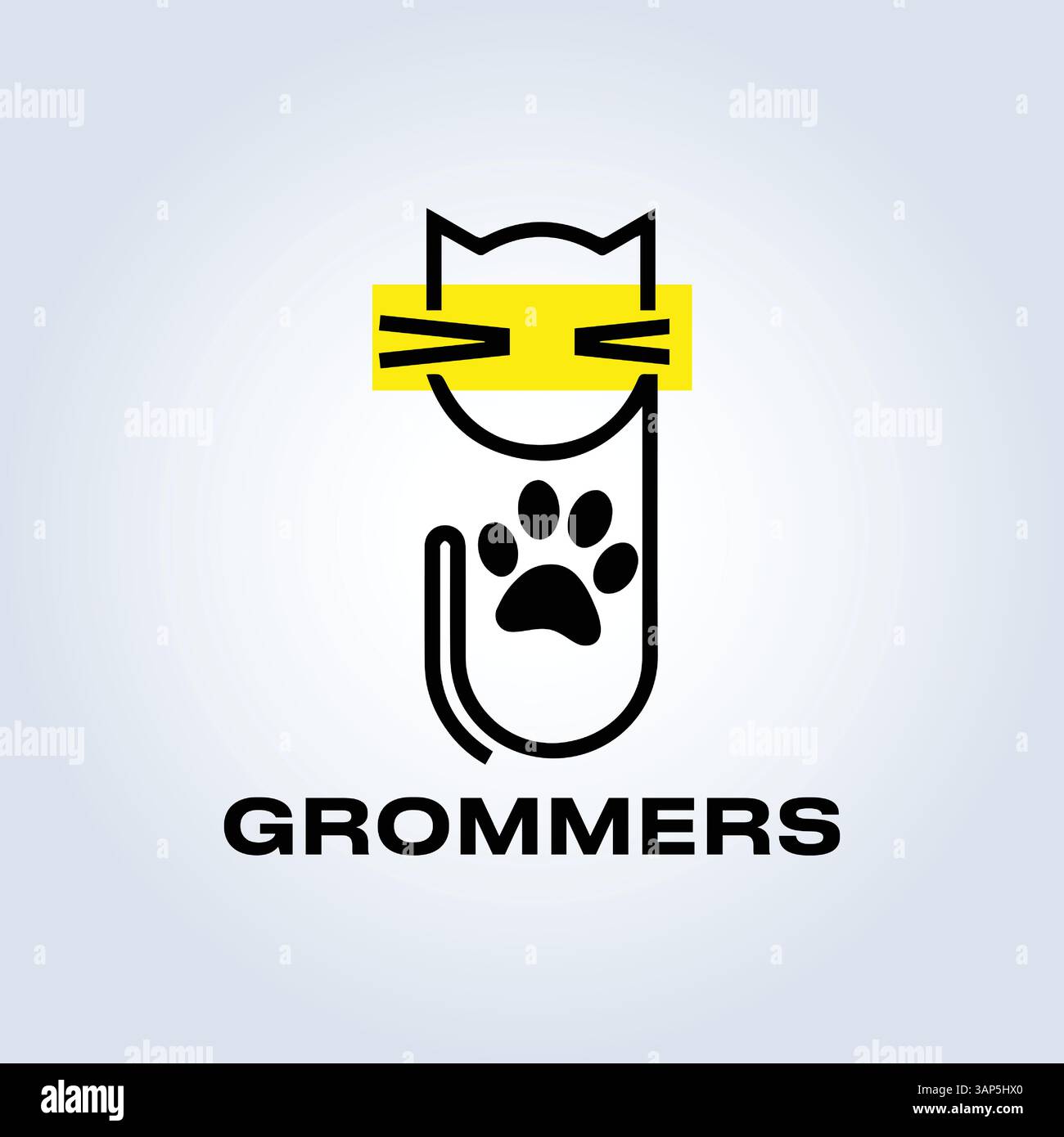 PET Groomers Company logo Template, animalerie ou café de chat, salon de coiffure d'animaux, fond abstrait Illustration de Vecteur