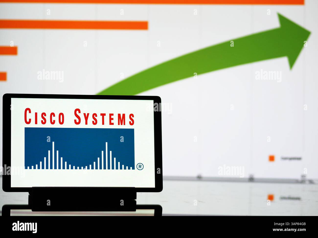 Allemagne. 15 avril 2025. Dans cette illustration photo, le logo Cisco Systems, Inc est affiché sur un moniteur. (Photo de Igor Golovniov/SOPA images/SIPA USA) *** strictement à des fins éditoriales *** crédit : SIPA USA/Alamy Live News Banque D'Images