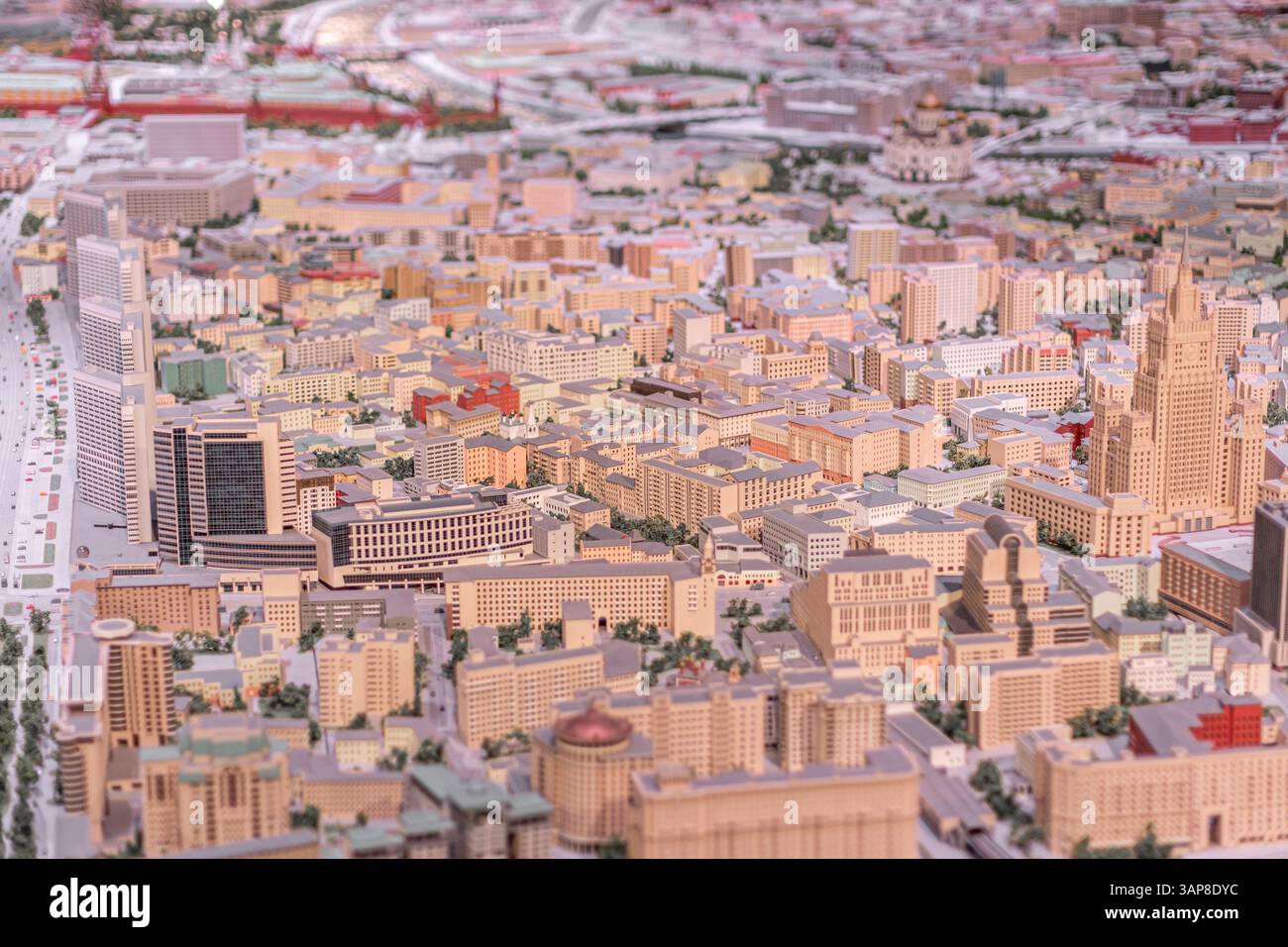 Modèle miniature détaillé présentant l'architecture vibrante et la disposition de Moscou Banque D'Images