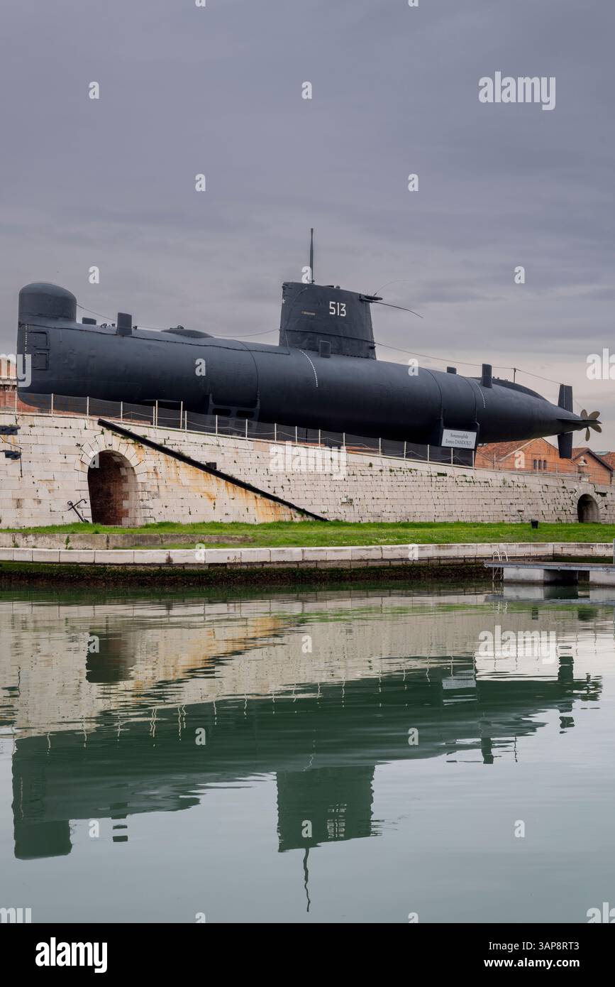Sous-marin Enrico Dandolo (S513), Museo Storico navale (Musée d'histoire navale), Sestiere Castello, Venise, Vénétie, Italie Banque D'Images