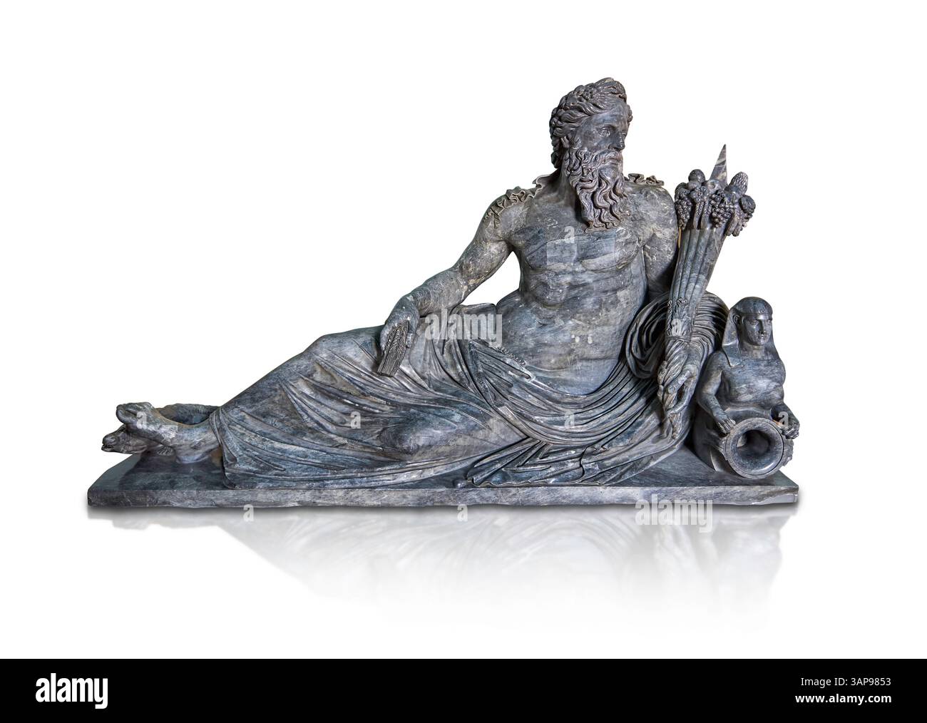 Statue romaine en marbre représentant Nilus le Dieu du Nil. 1er - 2ème cent AD. Musée du Vatican inv. 22838. La statue représente le Dieu du Nil, Rec Banque D'Images